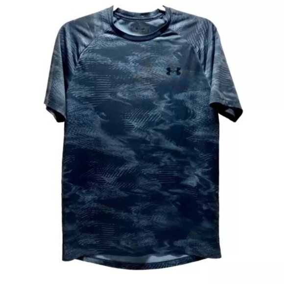 Under Armour Tech Tee Adult Small Multi Blue Design UA Short Sleeve Activewear - Picture 1 of 10